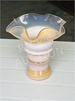 carmel swirl glass vase - 8" tall