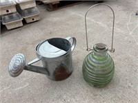 Watering can and green glass ?