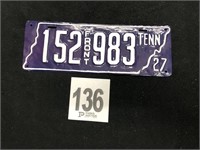 1927 Tennessee PLATE