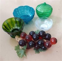 Decorative Candy Dishes  & Glass "Grapes"