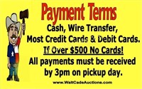 Payment Terms Cash or Credit Card on site