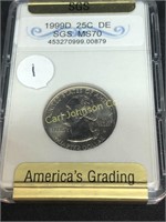 SGS GRADED COIN IN HOLDER