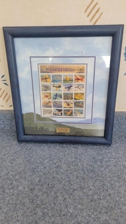 Framed us stamp sheet