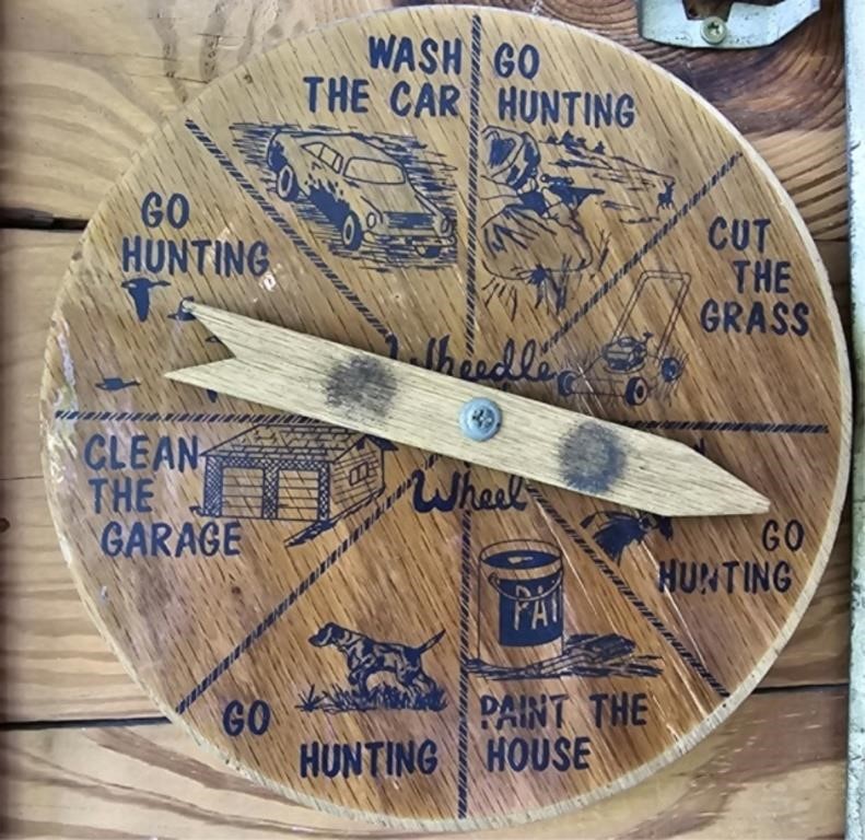 Wooden Go Hunting or Do Chores Sign