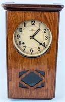 Vintage 1930s Deco Style Wall Clock Key Wind