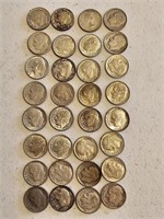 APPROX. 32 ROOSEVELT DIMES MOST ARE EARLIER THAN