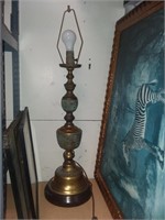 Brass Lamp with Pleated Shade