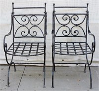 Pair of Heavy Metal Patio / Garden Chairs