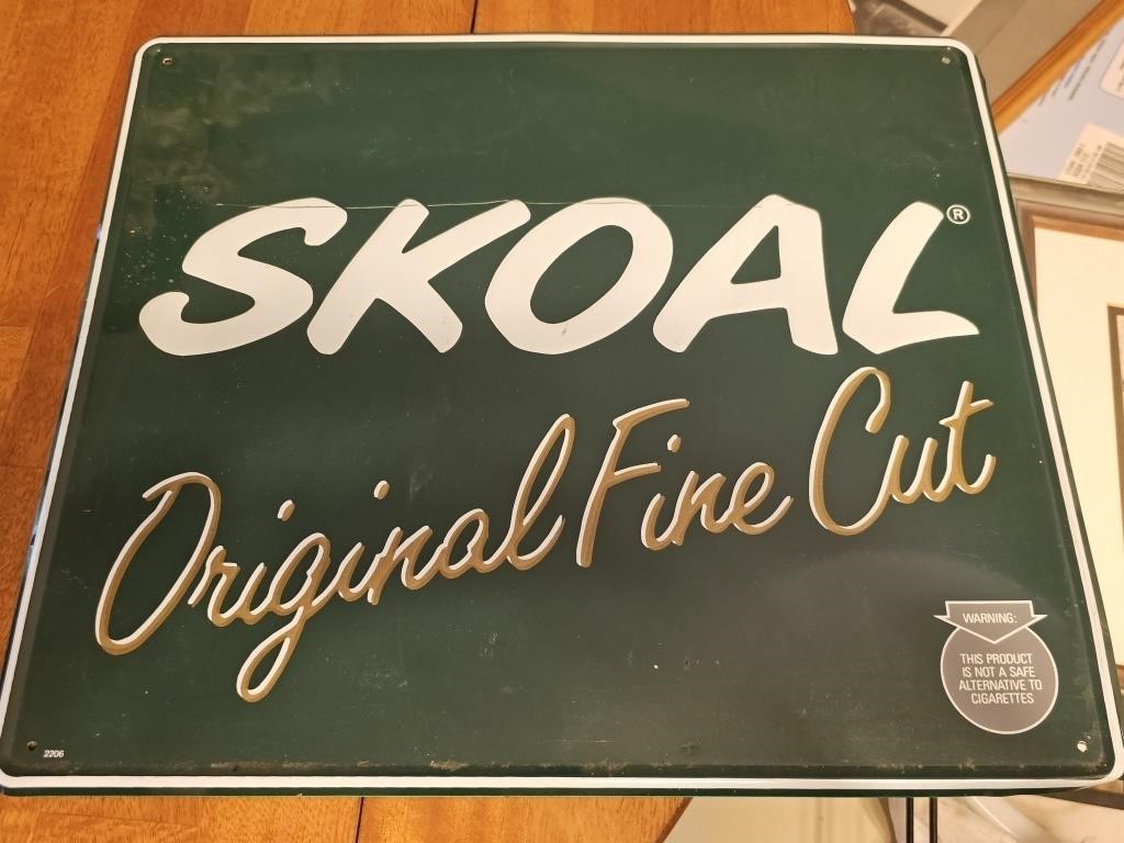 SKOAL Original Fine Cut CHEWING TOBACCO tin sign