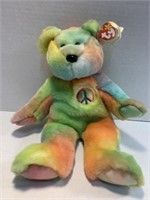 Vintage 1999 Ty Beanie Buddy Peace Bear