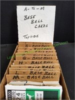 Box of Baseball Trading Cards  A to M
