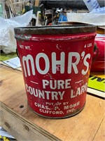 Mohrs pure country lard tin Clifford, Indiana