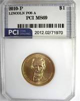 2010-P Lincoln $ PCI MS69 Position A