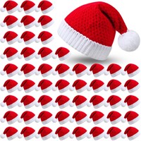 Suhine 48 Pieces Santa Hats Bulk, Christmas Knitte