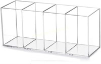 Acrylic Pen Holder 4 Compartments Clear