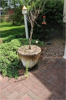 Large Planter with Small Gazing Ball