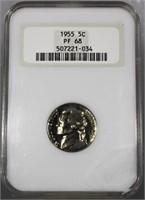 1955-P Proof Buffalo Nickel 5c NGC Fatty PF68 Chip