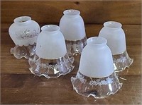 VTG Ruffled Edge Glass Shades