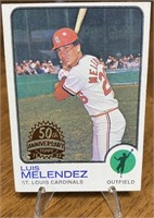 Luis Melendez 1973 Topps w/Annv Stamp