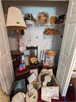 Country Decorative Items In Closet. Floor Lamp,