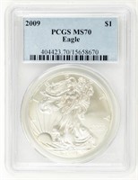 Coin 2009 Silver Eagle-PCGS-MS70