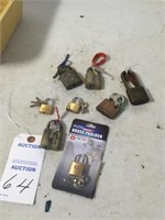 Padlocks w/ keys (various sizes as pictured)