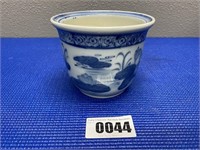 Blue & White Ceramic Flower Pot 4 1/2"