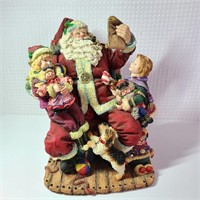 "Deluxe Santa With Children On Lap" Large Figurine