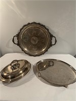 3 Silver Plated Serving Items