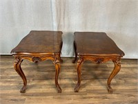 Karges French Walnut End Tables Pair