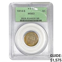 1914-S Buffalo Nickel PCGS MS63
