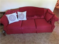 King Hickory Red 3 seat sofa couch.