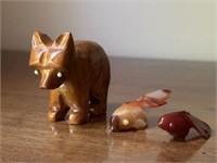 3 Carved Animals