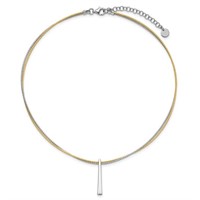 Sterling Silver 2 Strand Tapered Bar Necklace
