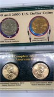 Lot of 4 uncirculated US dollar coins Sacagawea &