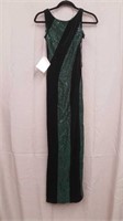 Morgan & Co Green & Black Dress- Size 3/4