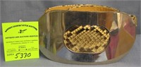 High quality snake skin belt with chrome buckle