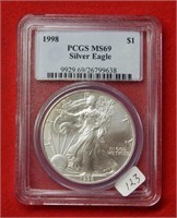 1998 American Eagle PCGS MS69 1 Ounce Silver