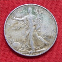 1937 S Walking Liberty Silver Half Dollar