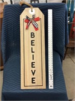 BELIEVE Christmas Tag Sign