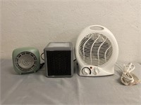 Lot of 3 Small Space Heaters