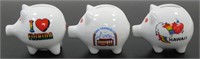 * 3 Small Heart Piggy Banks with States on Them