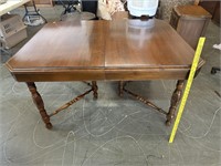 Antique Table w/ Castors and 2 Leaves