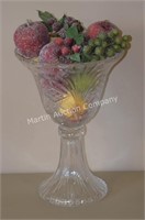 (K) 14" Crystal Console Stand w/ Fruit