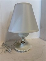 Vintage Hobnail Milk Glass Lamp