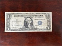 1935 F $1 Dollar Silver Certificate with blue seal