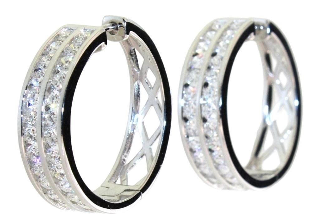 3.00 ct Channel Set VS Lab Diamond Hoop Earrings