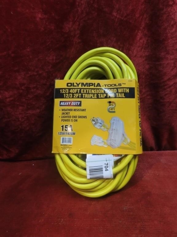 New 40' Extension cord w/pigtail.