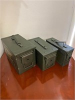 LOT OF 3 ASSORTED SIZES 30, 50 AND FAT 50 AMMO CAN