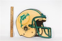 Vintage wooden lacquered Dolphins Football clock